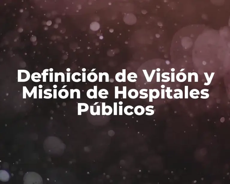 Definición de Visión y Misión de Hospitales Públicos