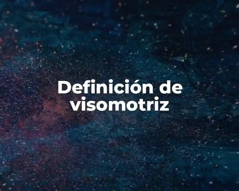 Definición de visomotriz