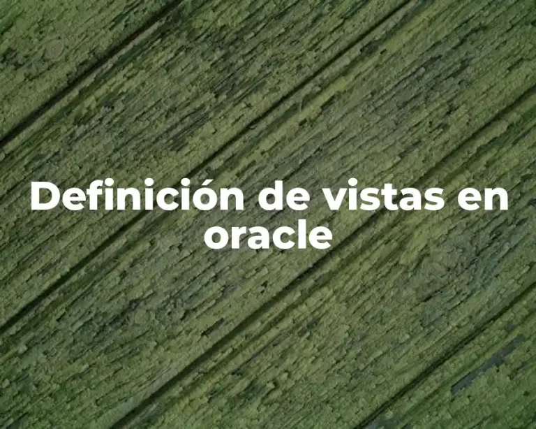 Definición de vistas en oracle
