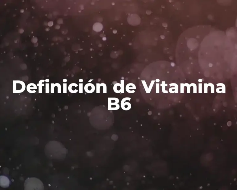 Definición de Vitamina B6