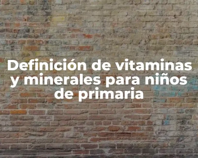 Definición de vitaminas y minerales para niños de primaria