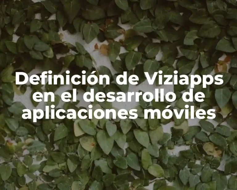 Definición de Viziapps en el desarrollo de aplicaciones móviles