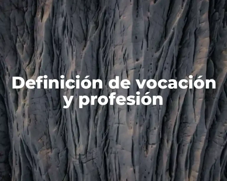 Definición de vocación y profesión