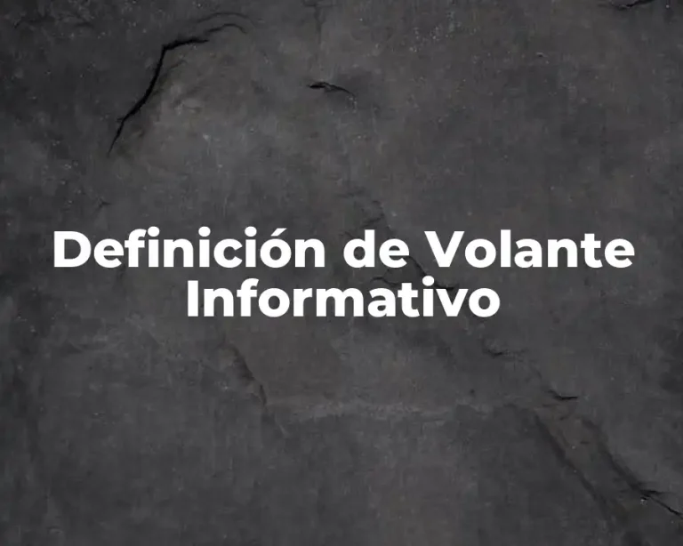 Definición de Volante Informativo