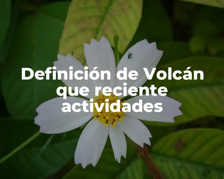 Definición de Volcán que reciente actividades