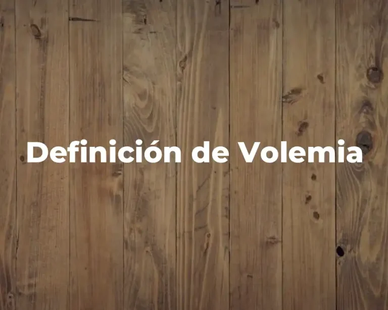 Definición de Volemia