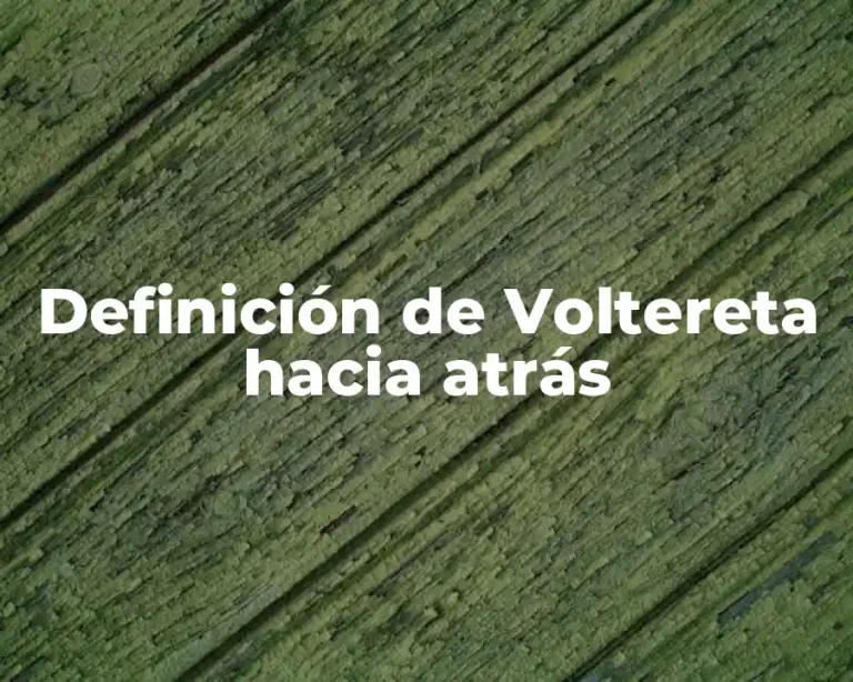 Definición de Voltereta hacia atrás