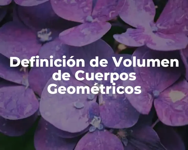 Definición de Volumen de Cuerpos Geométricos
