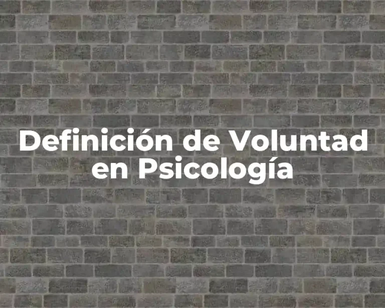 Definición de Voluntad en Psicología