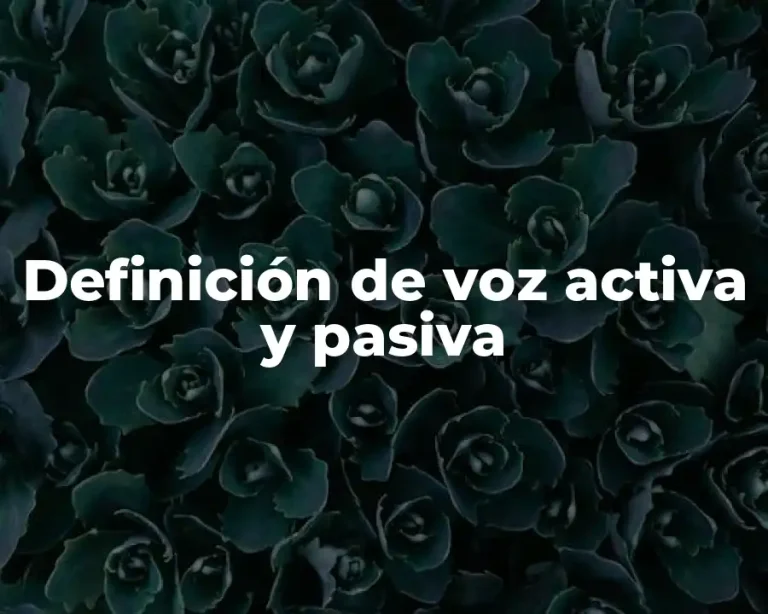 Definición de voz activa y pasiva