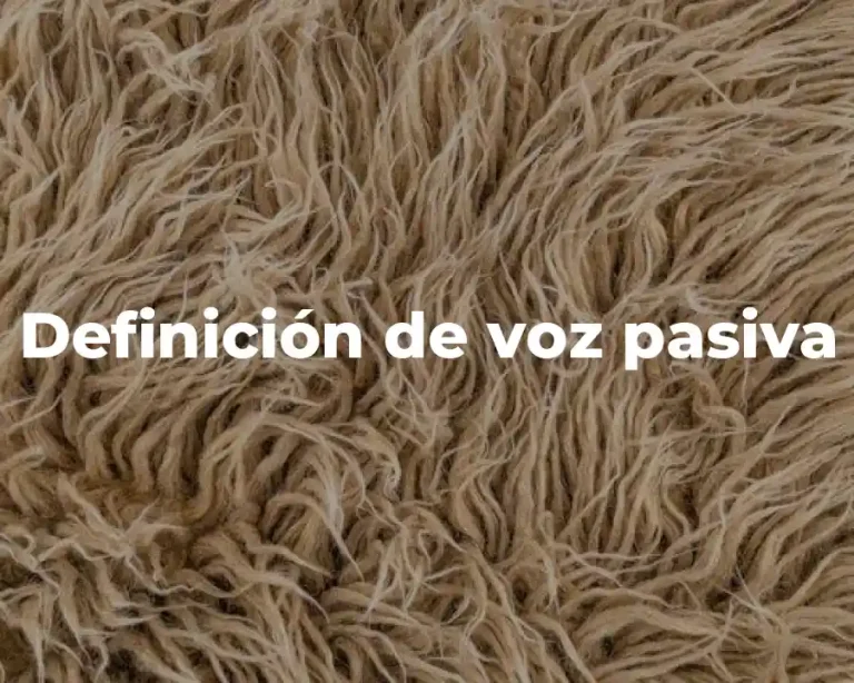 Definición de voz pasiva