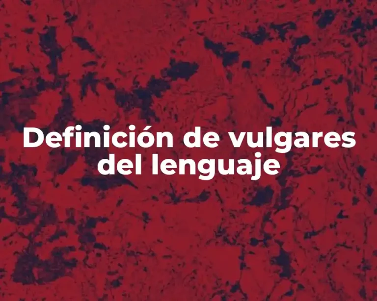 Definición de vulgares del lenguaje