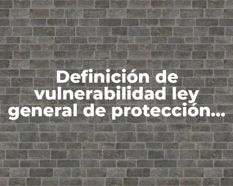 Definición de vulnerabilidad ley general de protección civil