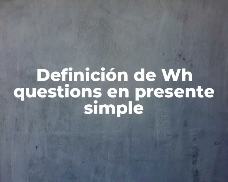 Definición de Wh questions en presente simple