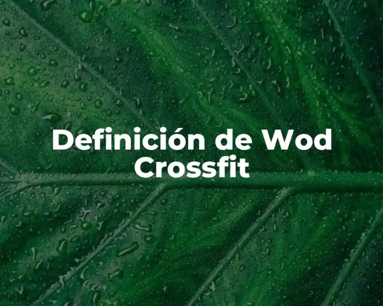 Definición de Wod Crossfit