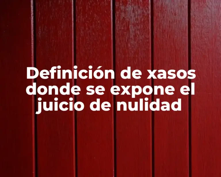 Definición de xasos donde se expone el juicio de nulidad