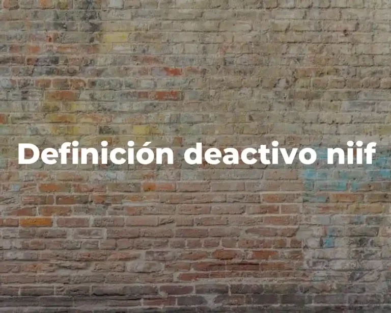 Definición deactivo niif