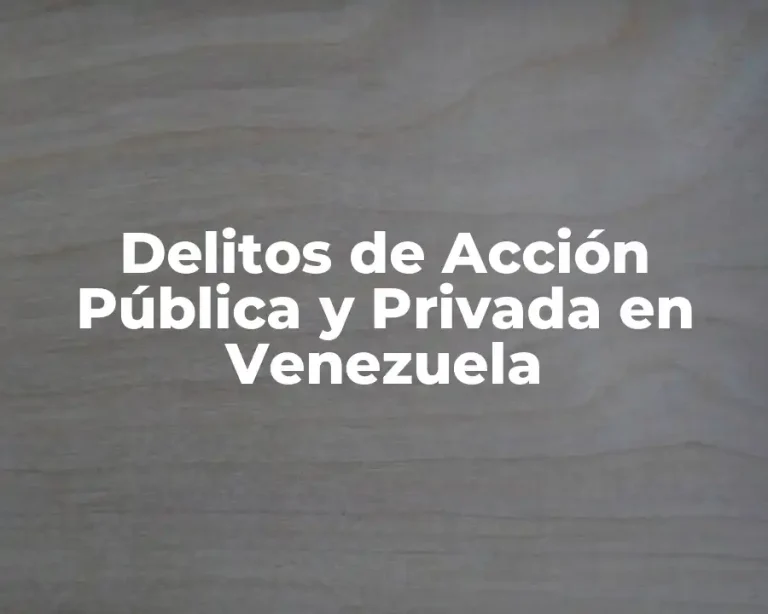 Delitos de Acción Pública y Privada en Venezuela
