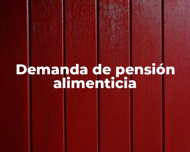 Demanda de pensión alimenticia