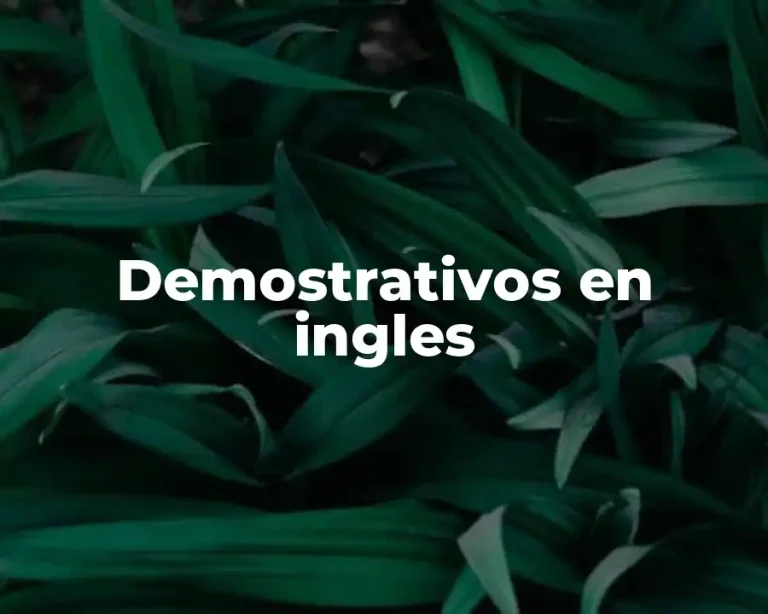 Demostrativos en ingles