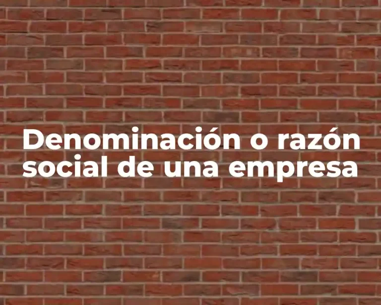 Denominación o razón social de una empresa