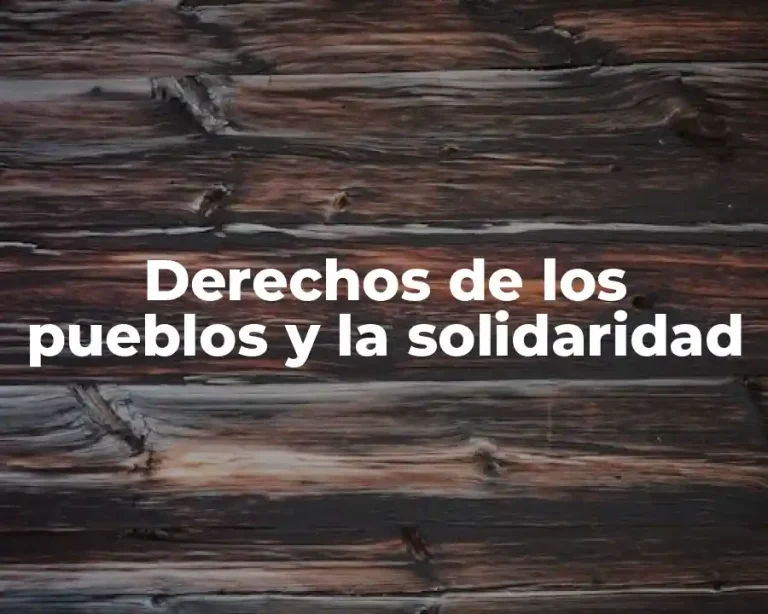 Derechos de los pueblos y la solidaridad