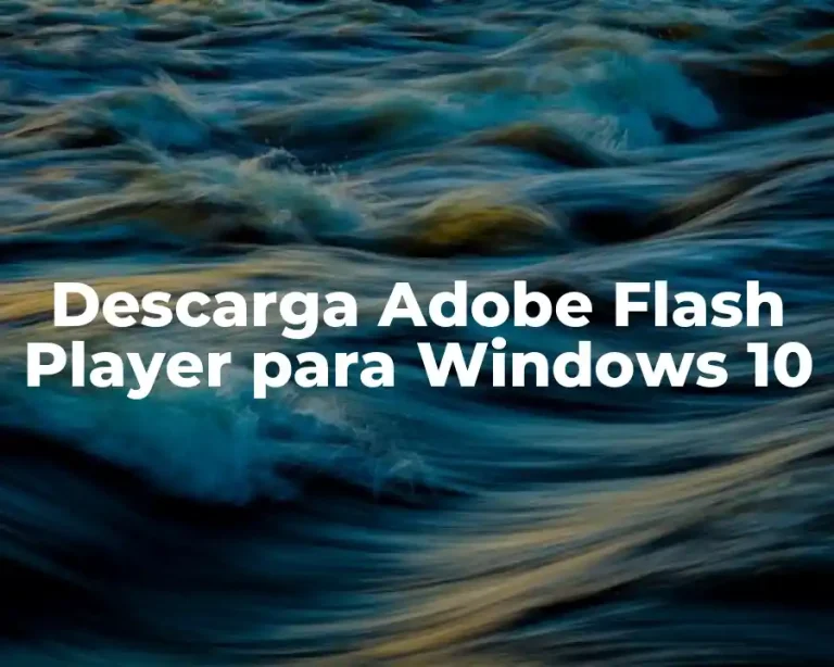 Descarga Adobe Flash Player para Windows 10