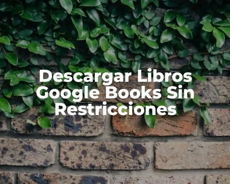 Descargar Libros Google Books Sin Restricciones