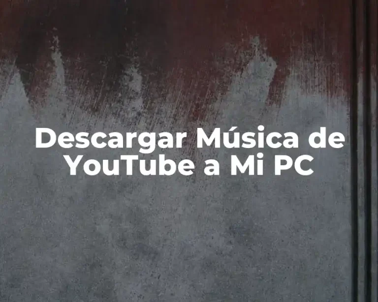 Descargar Música de YouTube a Mi PC