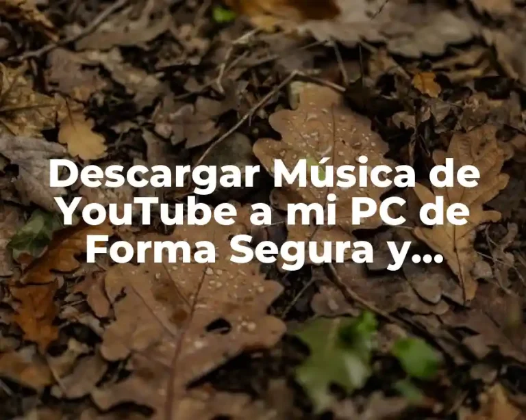 Descargar Música de YouTube a mi PC de Forma Segura y Gratuita