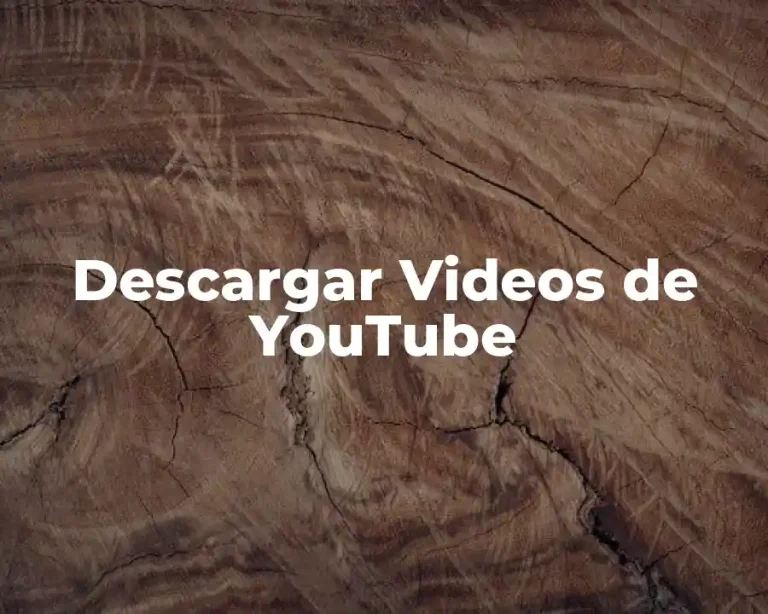Descargar Videos de YouTube