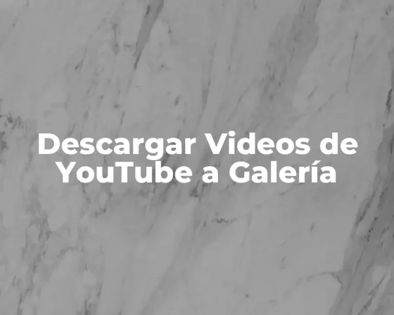 Descargar Videos de YouTube a Galería