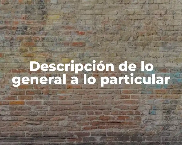 Descripción de lo general a lo particular
