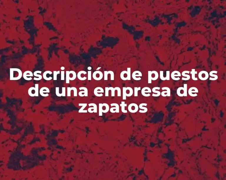Descripción de puestos de una empresa de zapatos