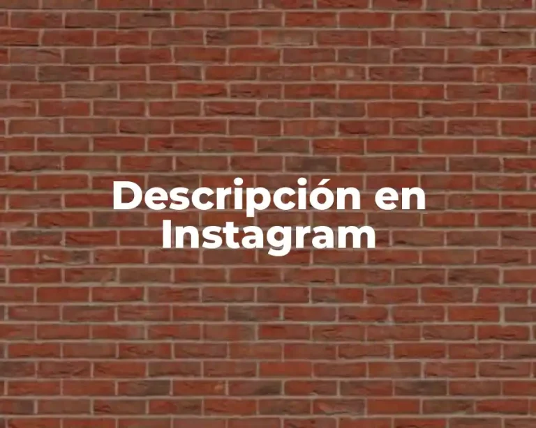 Descripción en Instagram