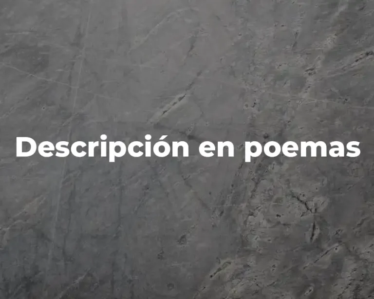 Descripción en poemas