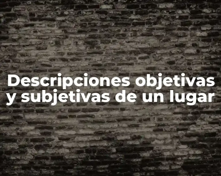 Descripciones objetivas y subjetivas de un lugar