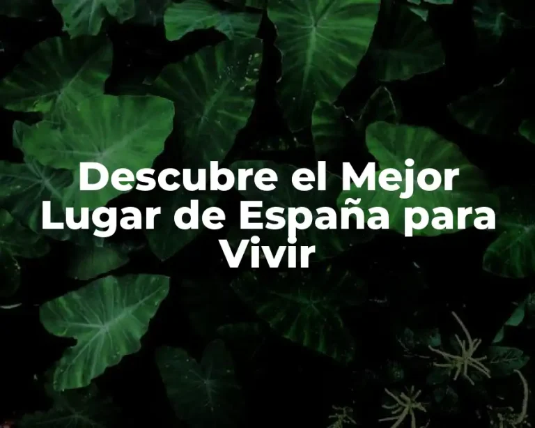 Descubre el Mejor Lugar de España para Vivir
