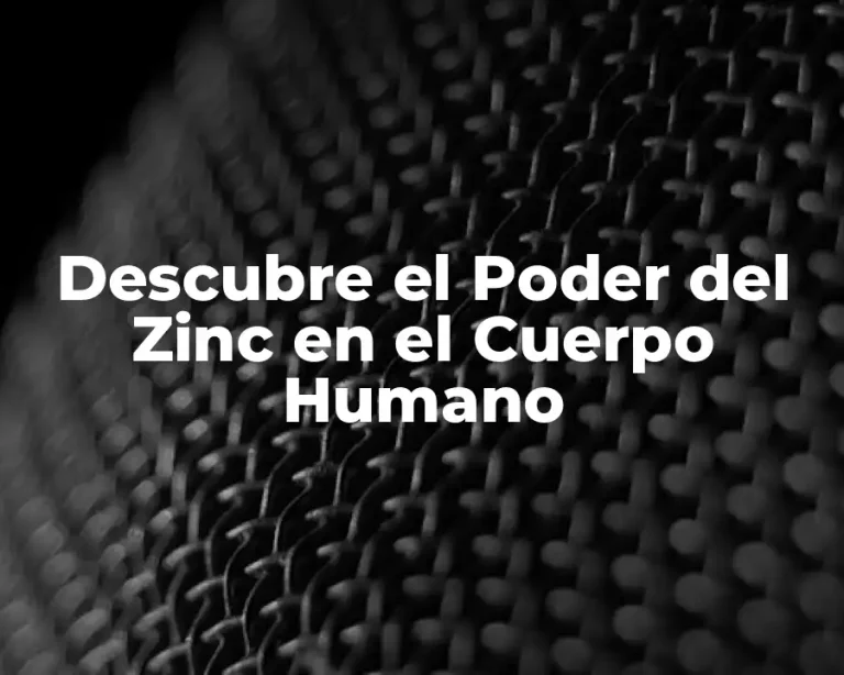 Descubre el Poder del Zinc en el Cuerpo Humano