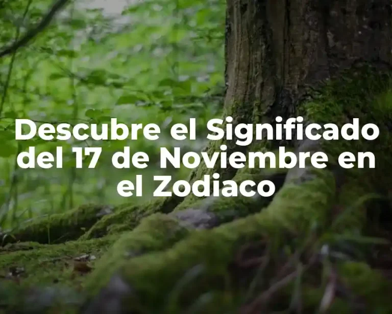 Descubre el Significado del 17 de Noviembre en el Zodiaco