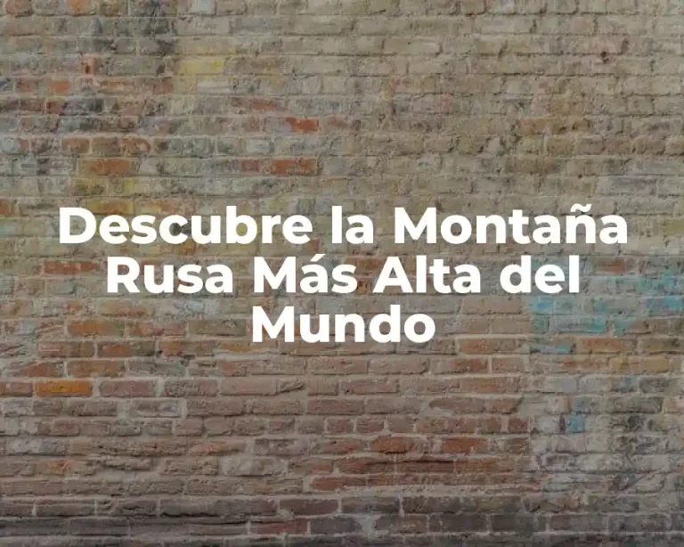 Descubre la Montaña Rusa Más Alta del Mundo