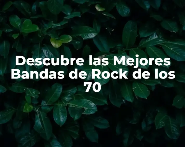 Descubre las Mejores Bandas de Rock de los 70