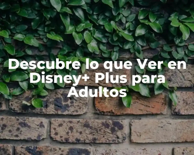 Descubre lo que Ver en Disney+ Plus para Adultos