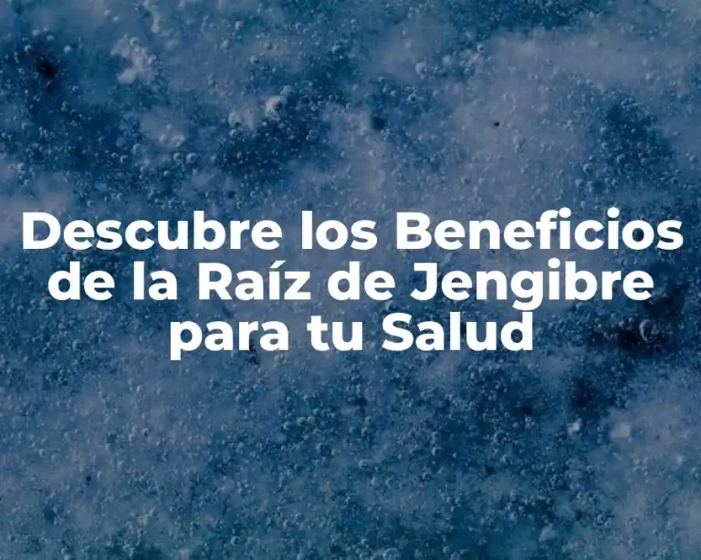 Descubre los Beneficios de la Raíz de Jengibre para tu Salud
