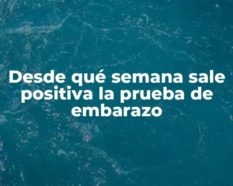 Desde qué semana sale positiva la prueba de embarazo
