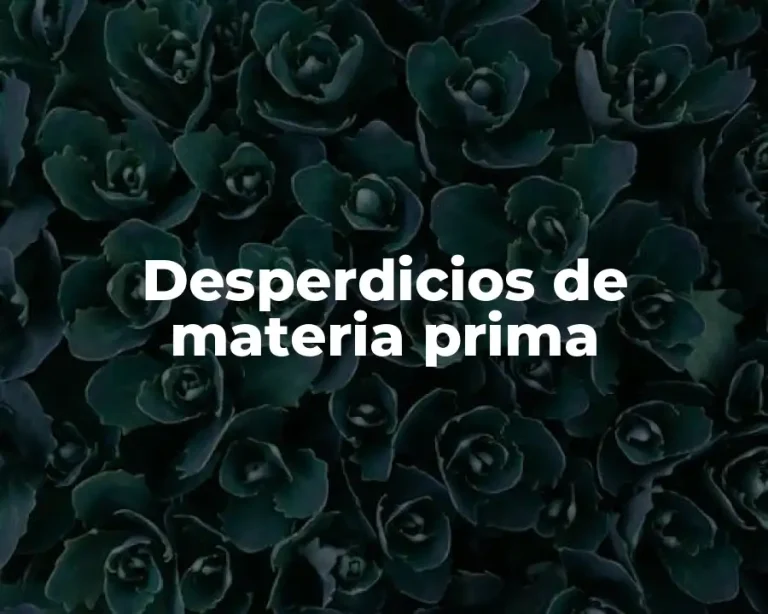 Desperdicios de materia prima