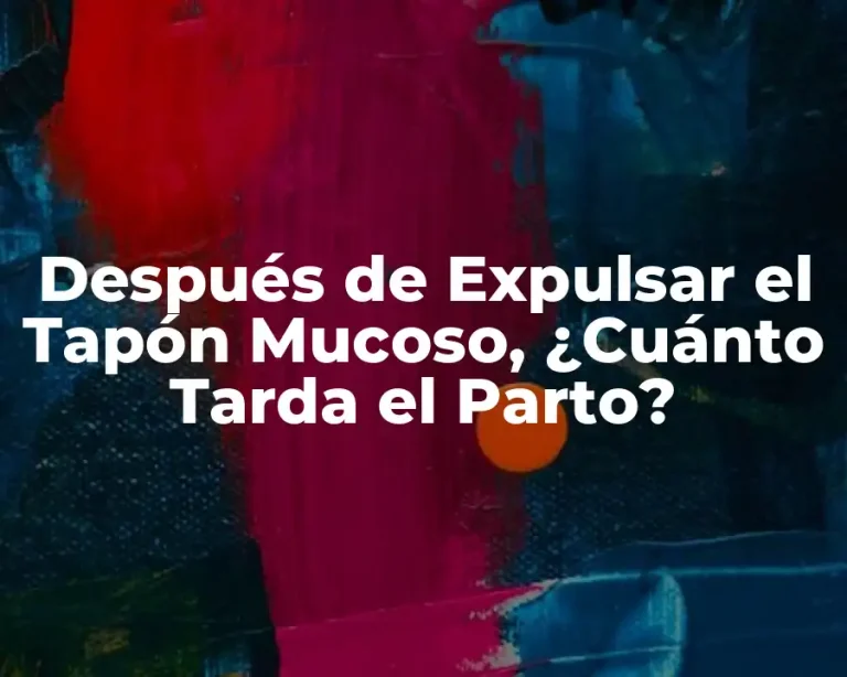 Después de Expulsar el Tapón Mucoso, ¿Cuánto Tarda el Parto?
