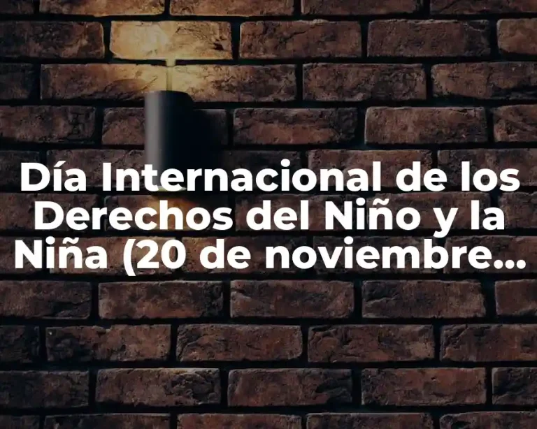 Día Internacional de los Derechos del Niño y la Niña (20 de noviembre que se celebra)