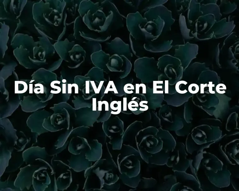 Día Sin IVA en El Corte Inglés