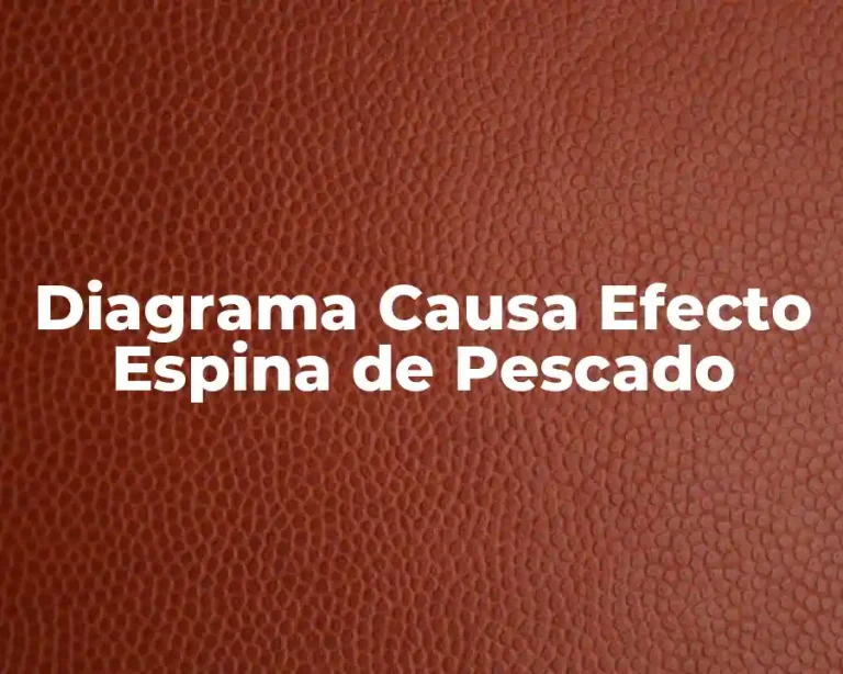 Diagrama Causa Efecto Espina de Pescado